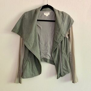 Helmet Lang | Gray Cracked Leather Jacket Small